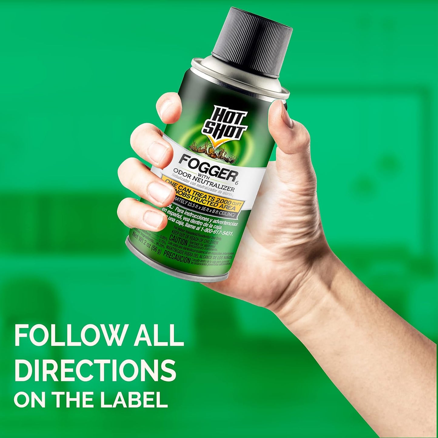 Hot Shot Fogger With Odor Neutralizer 6 Count-2 Ounce Cans (2 Pack), Controls Heavy Insect Infestations