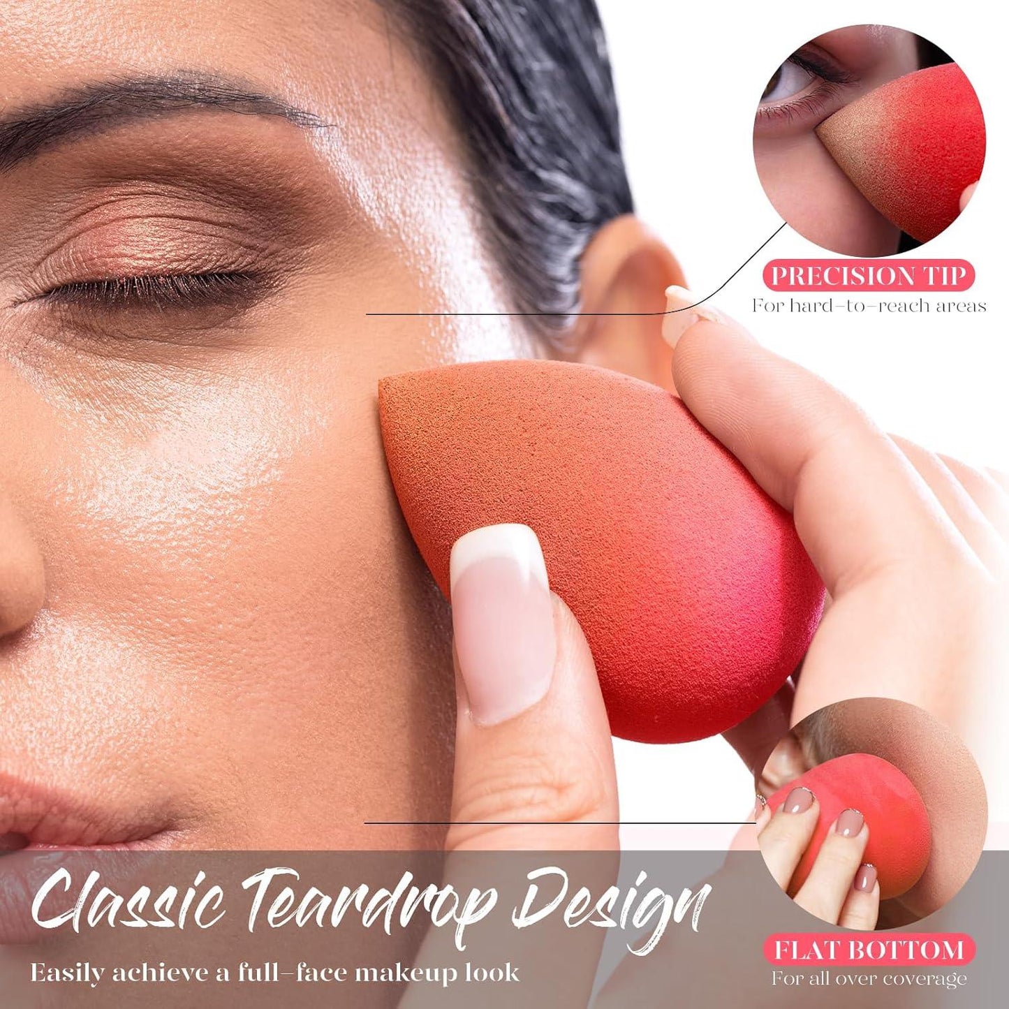 5 Pcs Latex-Free Makeup Sponge Set for Blending Foundation, Liquid, Cream & Powder - Cart Shape