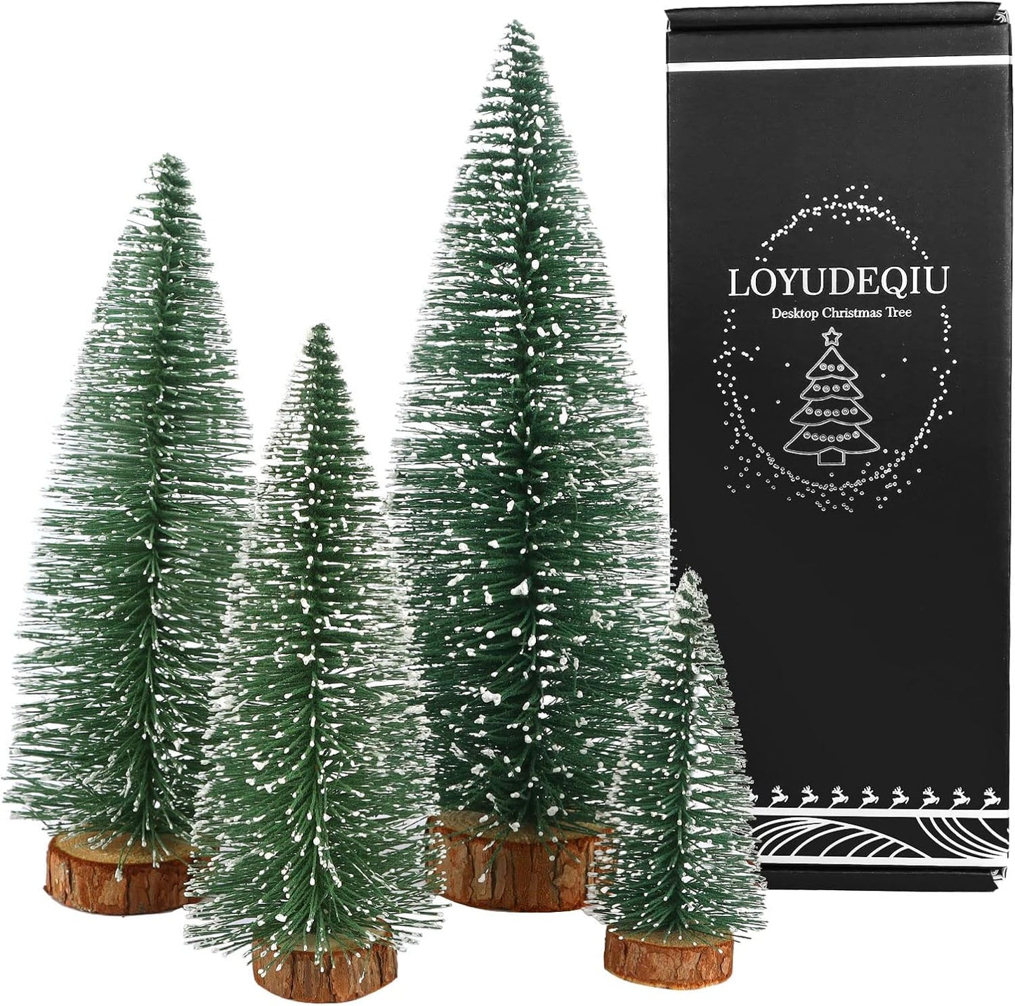 Desktop Miniature Pine Tree Tabletop Christmas Tree Small Pine Tree Decor Christmas Tree Toppers (Green 4pcs)