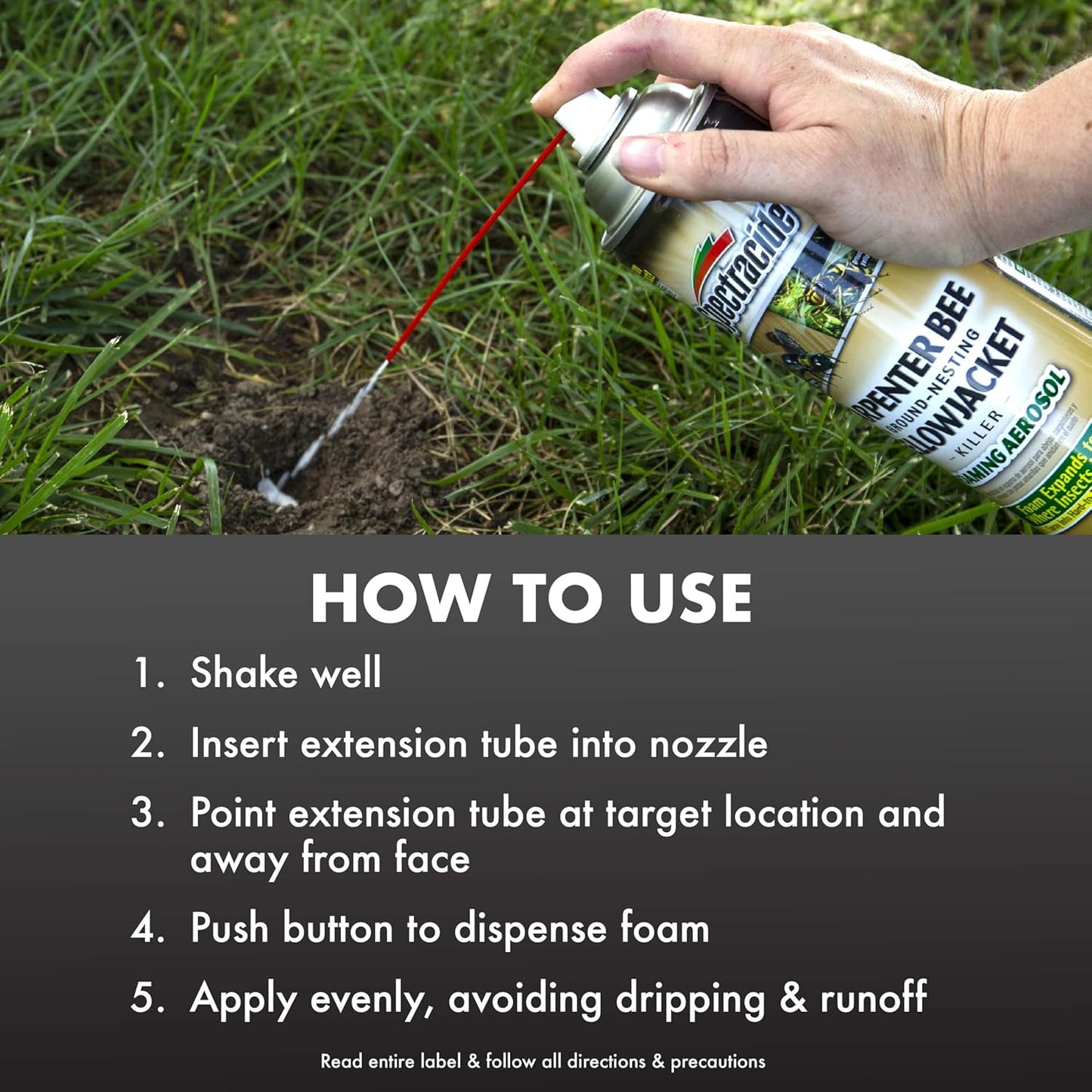 Spectracide Carpenter Bee and Ground Nesting Yellow Jacket Foaming Aerosol, 16-Ounce