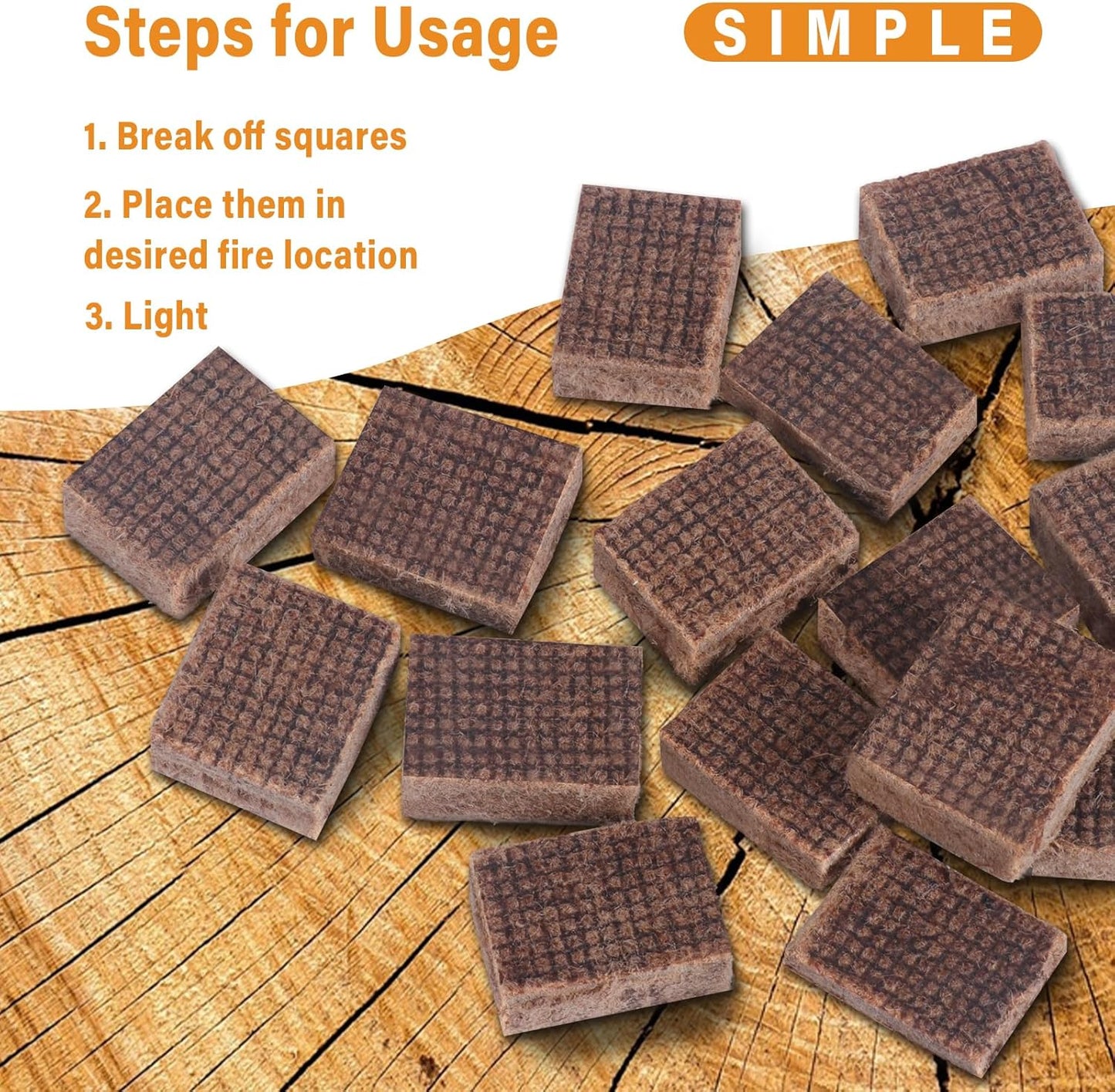 HGD Fire Starter, Natural Fire Starters for BBQ, Campfire, Fireplace, Charcoal, Wood Stove, Chimney, Fire Pit, Grill, Smoker, Indoor Outdoor Use