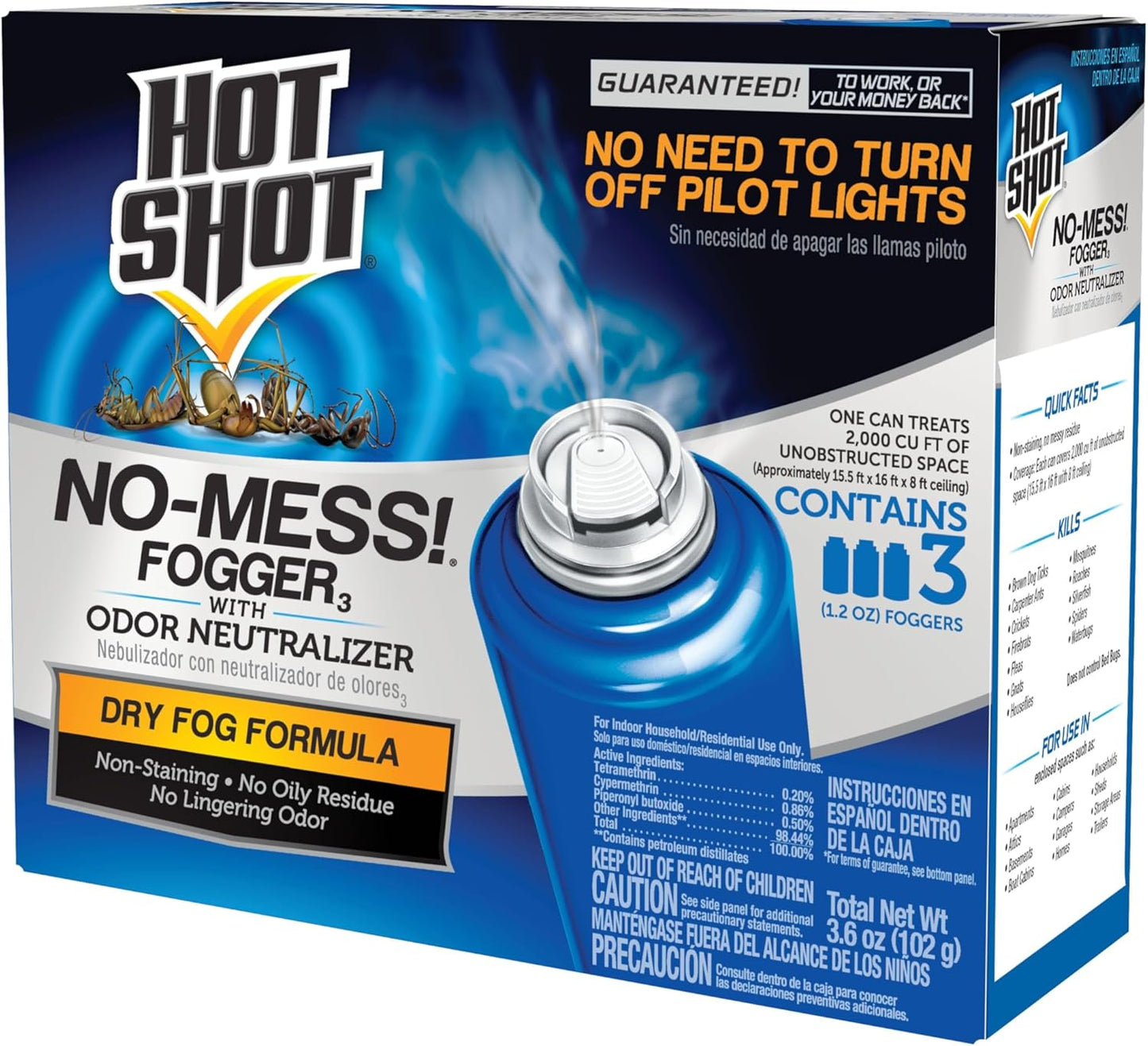 United Industries-Hot Shot No Mess Fogger 3-Pack, 1.2-Ounce