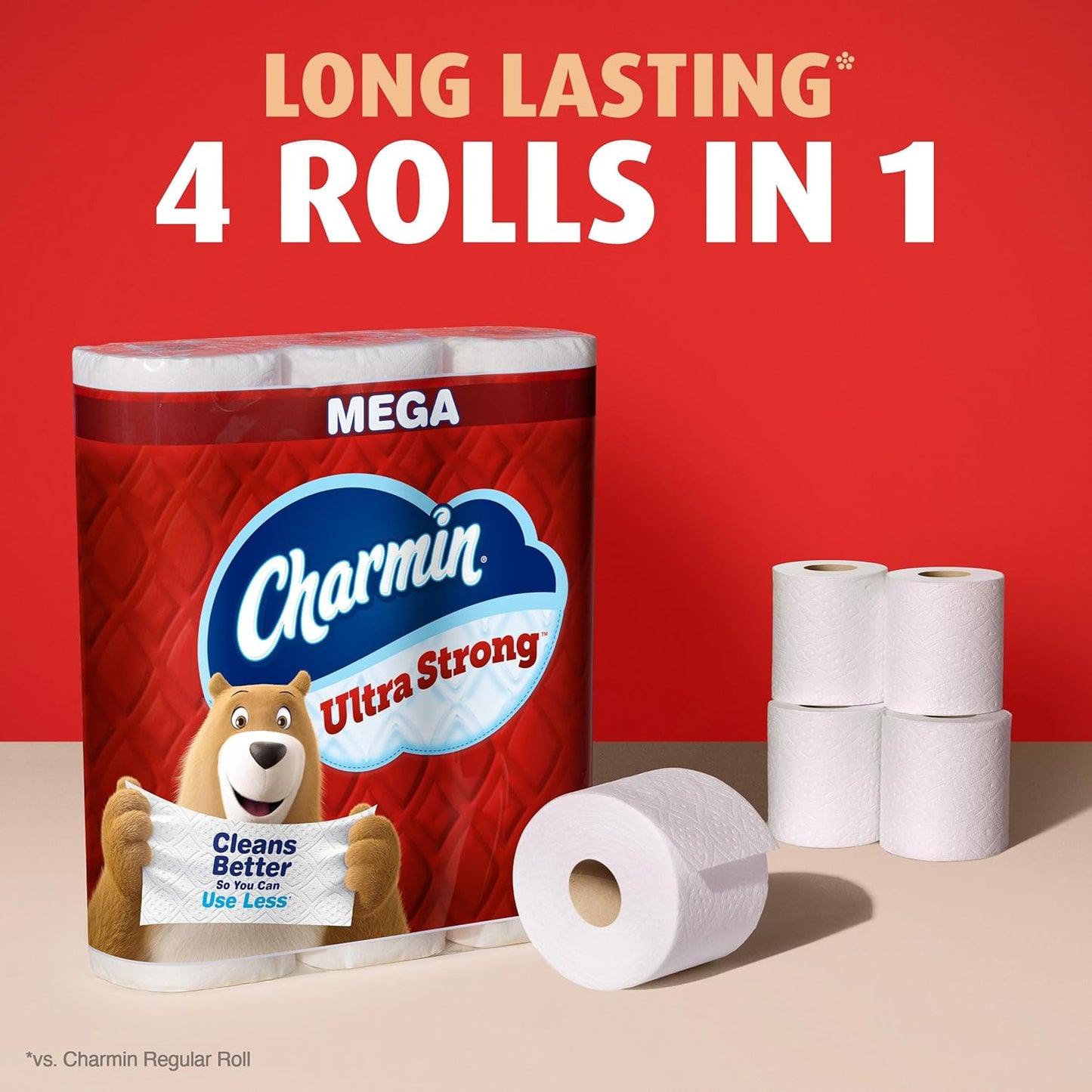 Charmin Ultra Strong Toilet Paper, 6 Mega Rolls = 24 Regular Rolls