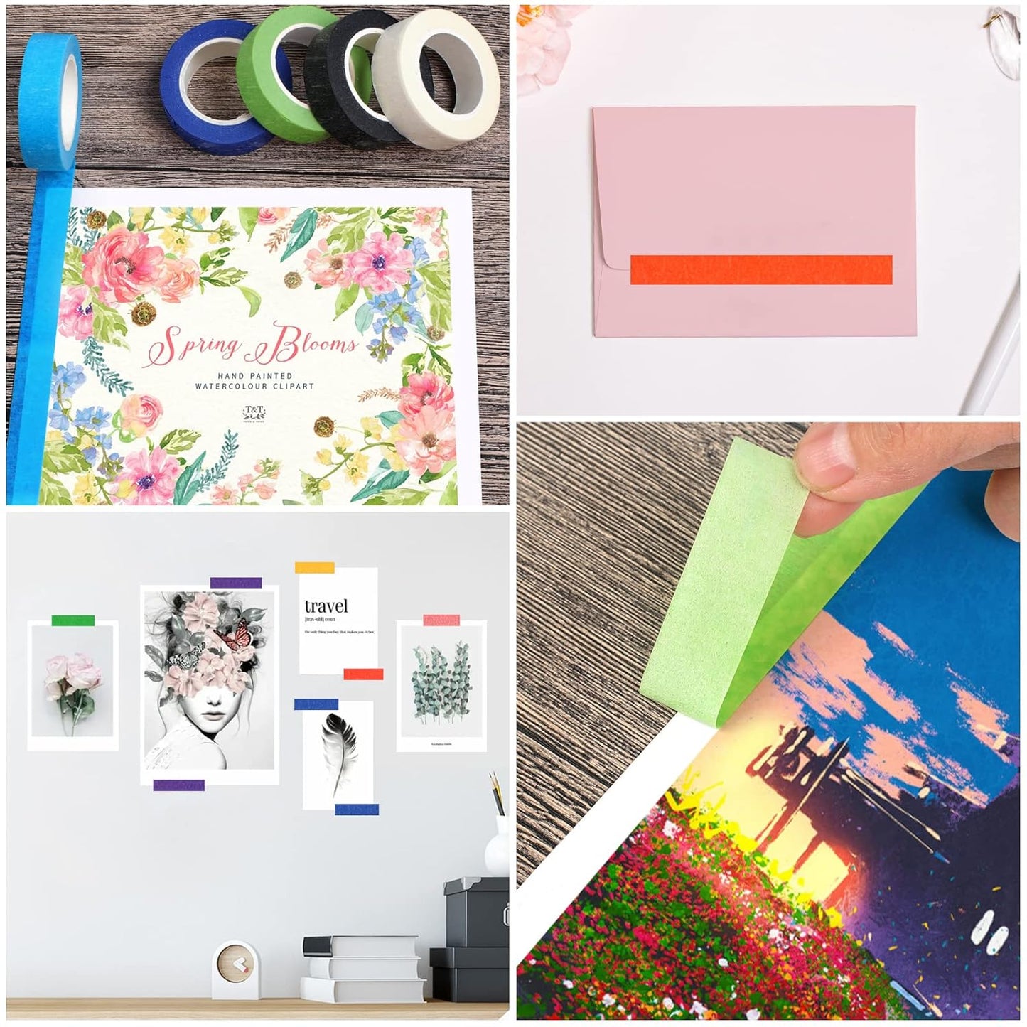 Guirnd 12PCS Colored Masking Tape, Kids Art Supplies, DIY Craft Tape, Colored Tape Rolls, Colored Painters Tape, 1.7cm x 12m (2/3In x 13Yards)