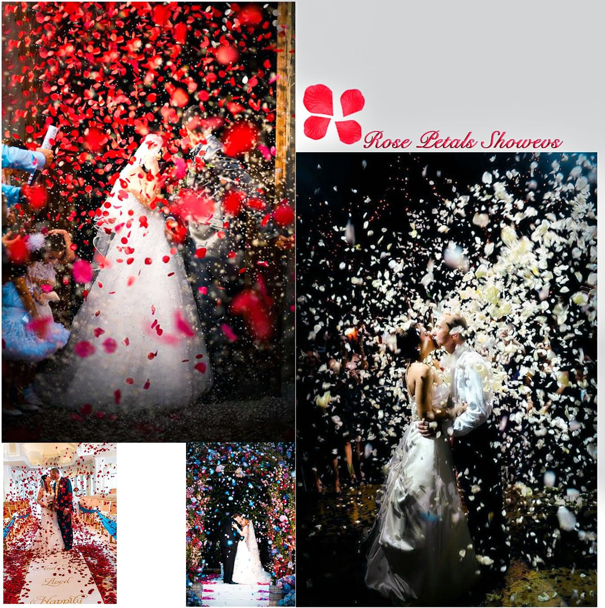 1000Pieces Rose Petals, Artificial Flower Petals Fake Rose Petals for Romantic Night,Wedding,Proposal Anniversary Flower Decorations (Big Red Dot Black)