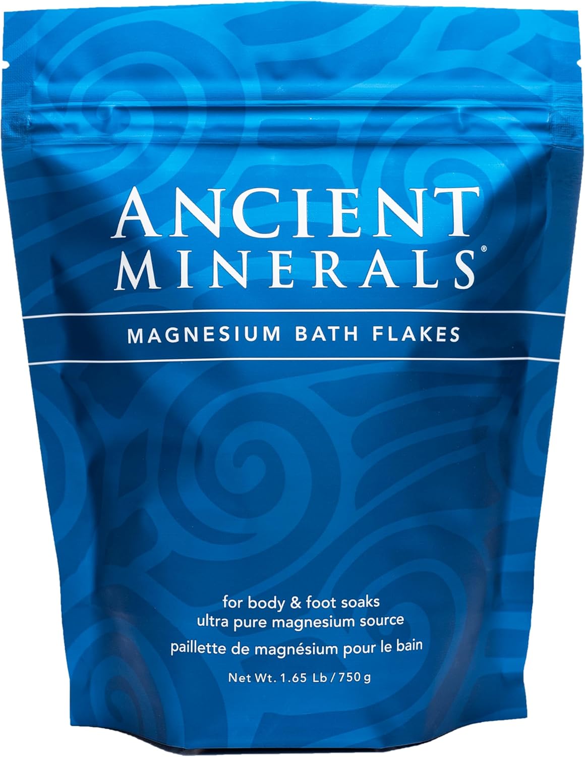 Ancient Minerals Magnesium Bath Flakes – Pure Zechstein Chloride, 1.65 lbs Bag - Cart Shape