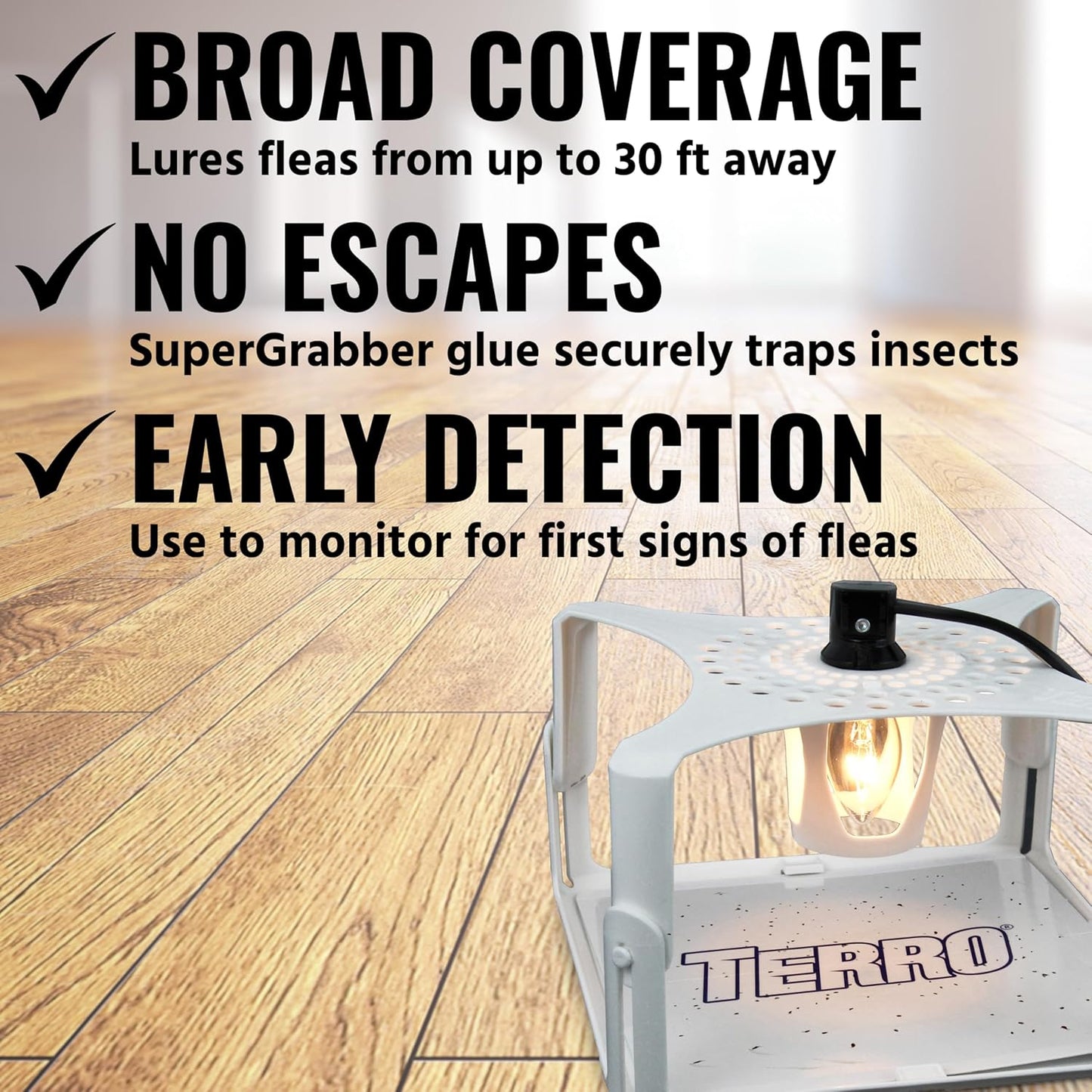 Terro T230 Indoor Electric Flea Trap and Killer - Refillable Flea Traps for Inside Your Home