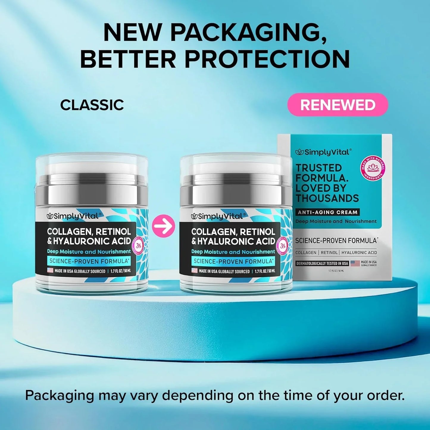 SimplyVital Anti-Aging Collagen, Retinol & Hyaluronic Face Cream – 1.7 fl.oz. - Cart Shape