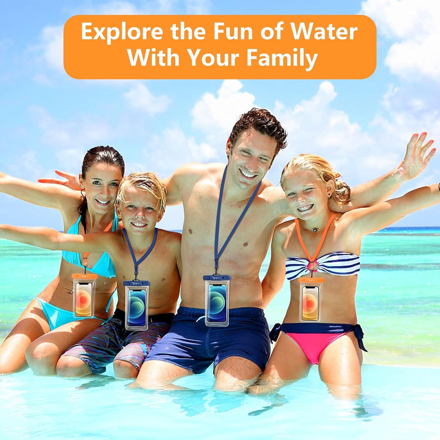 Waterproof Phone Pouch Bag - 7.5in Water Proof Cell Phone Case for Beach Travel Must Haves, IPX8 Dry Bag with Lanyard for iPhone 16 15 Pro Max Galaxy S25 S24 Ultra, Cruise Ship Essentials 2025