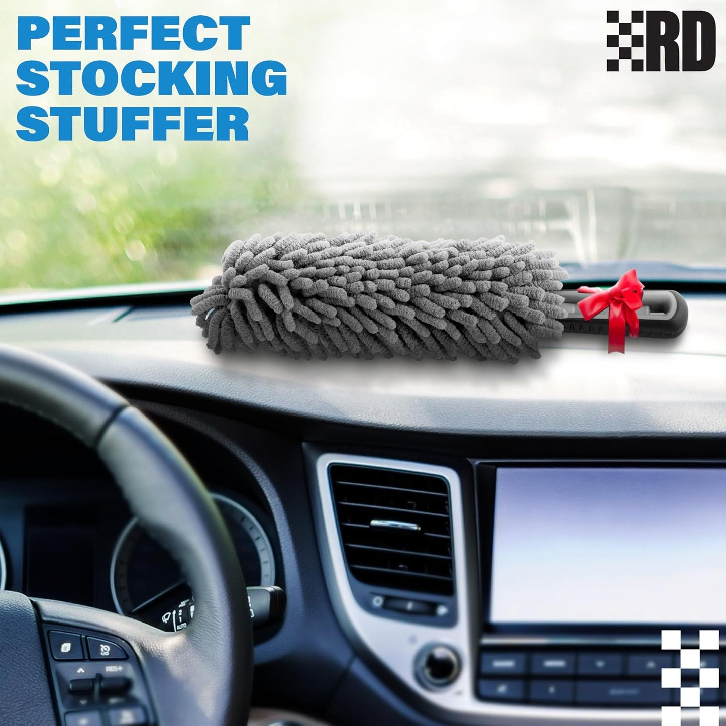 Interior Car Cleaner Duster Brush – Car Accessories for Women, Stocking Stuffers for Men - Lint & Scratch Free