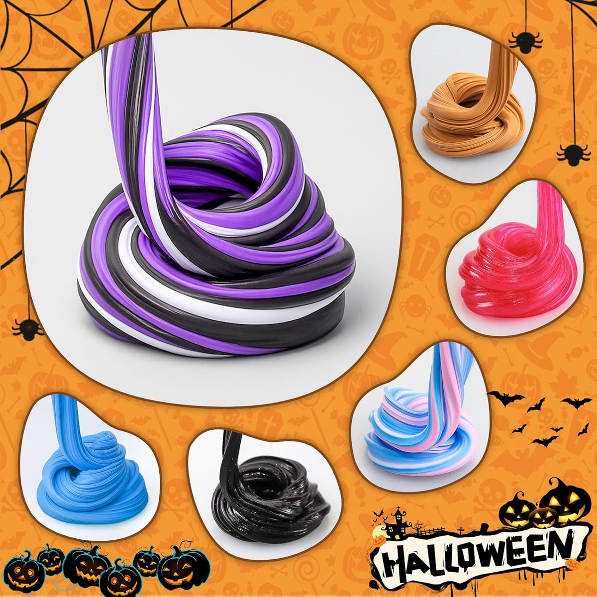 Slime Advent Calendar 2025, 24 Days of Spooky Countdown Calendar, Halloween and Christmas Gift for Kids Teens Girls and Boys