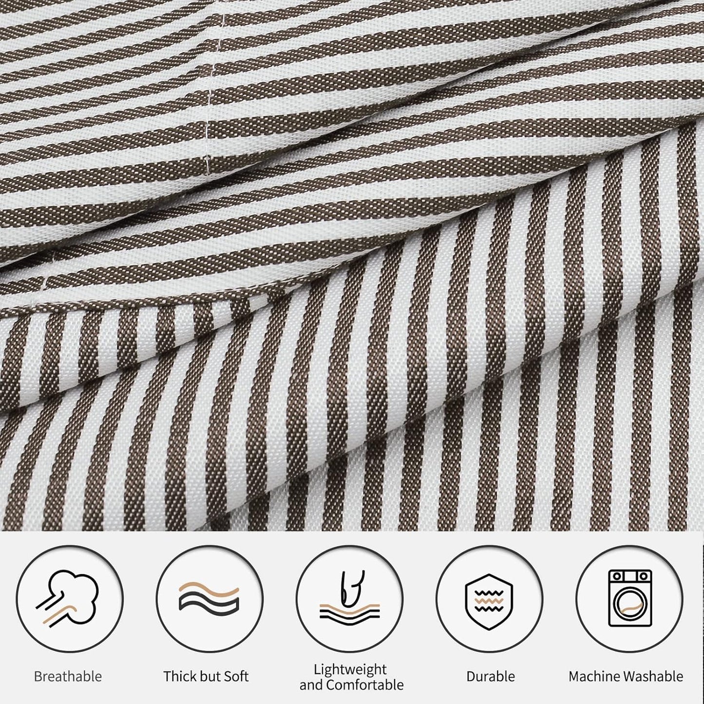 NLUS 2 Pack Kitchen Cooking Aprons, Adjustable Bib Soft Chef Apron with 2 Pockets for Men Women(Black/Brown Stripes)