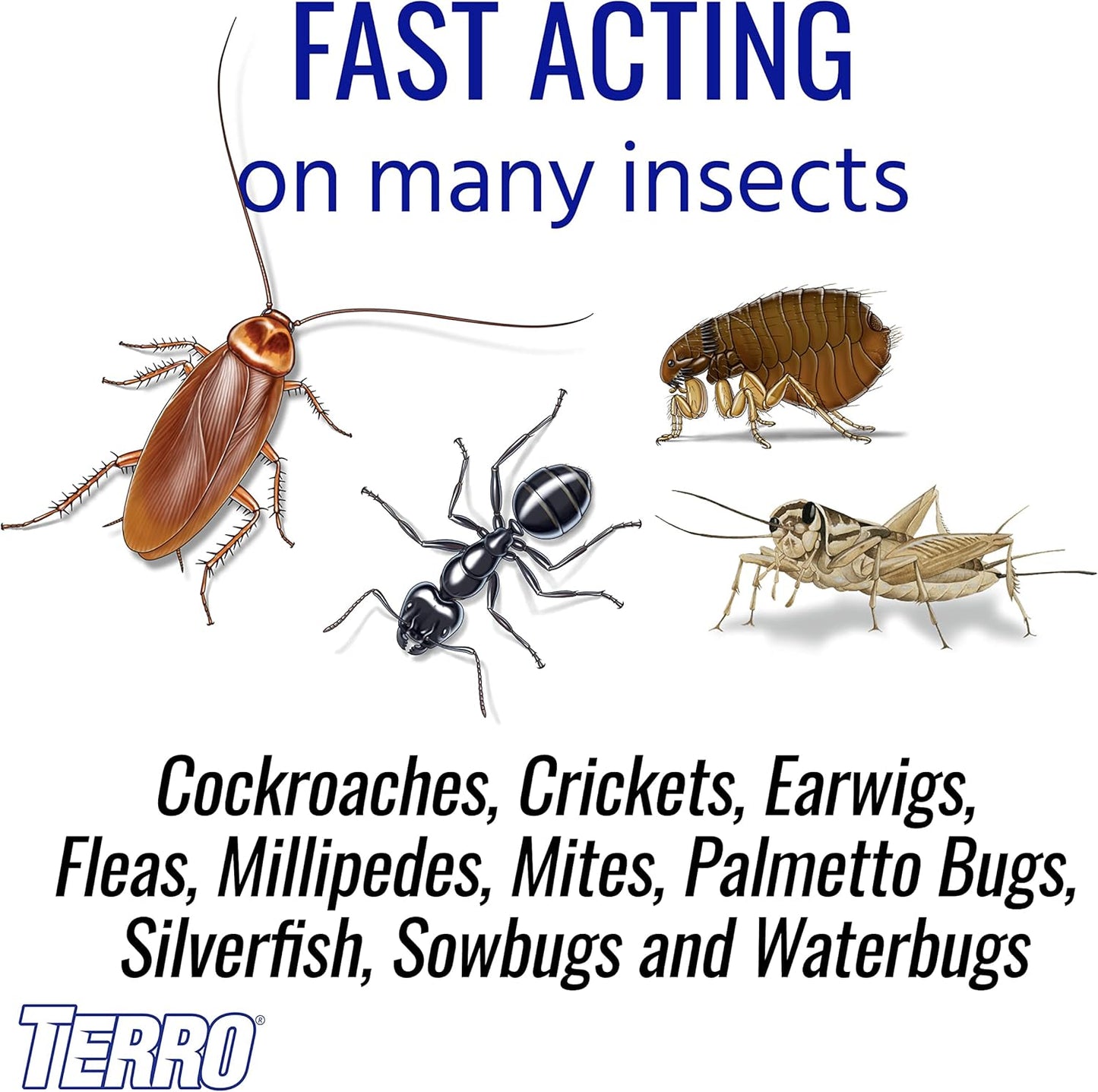 TERRO T901-6 Ant Killer Plus Multi-Purpose Insect Control for Outdoors - Kills Fire Ants, Fleas, Cockroaches, and Other Crawling Insects - 3lb