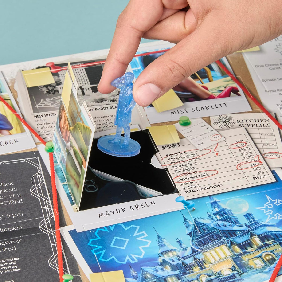 Clue Advent Calendar: Secrets Under Snowfall | 24 Days | Family Mystery Games | with 6 Winter-Themed Tokens and Surprise | Ages 10+ | 1+ Players