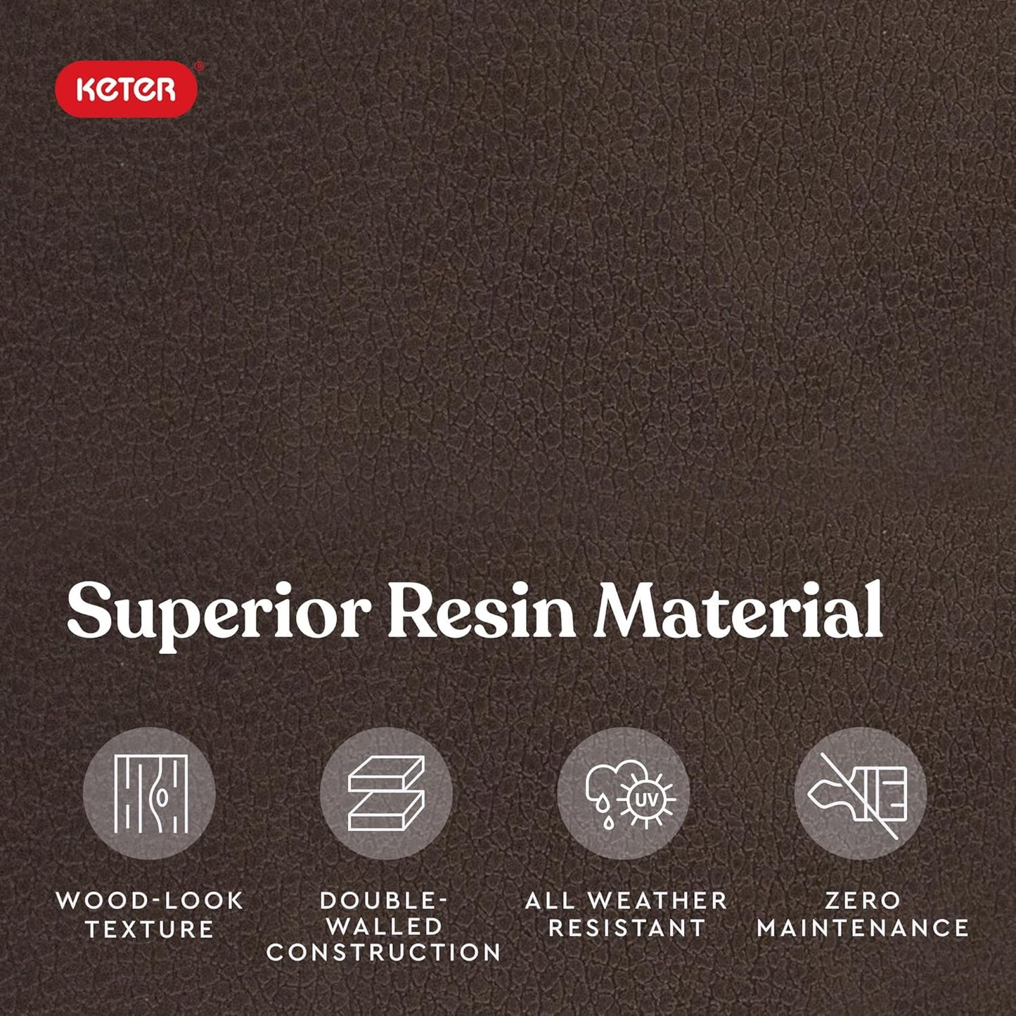 Keter Kentwood 92 Gallon Resin Deck Box-Organization and Storage for Patio Furniture Outdoor Cushions, Throw Pillows, Garden Tools and Pool Floats, Dark Grey