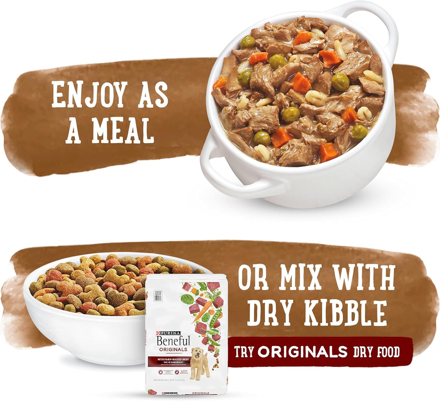 Purina Beneful Gravy Wet Dog Food Variety Pack, Prepared Meals Stew - (12) 10 oz. Tubs