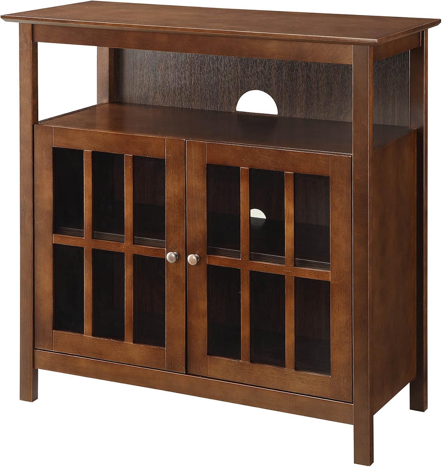 Convenience Concepts Big Sur Highboy TV Stand 36" - Modern Entertainment Center For TVs up to 40", Storage Cabinet for Dining, Living Room, & Entryway, Console Hall Table with Shelves, Espresso