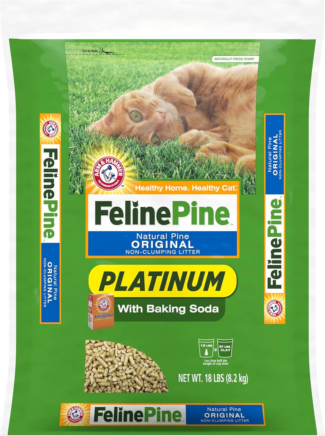 Feline Pine Platinum Non-Clumping Cat Litter 18lb.