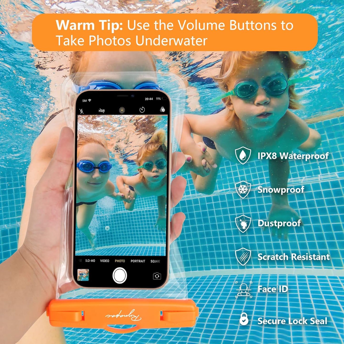 Waterproof Phone Pouch Bag - 7.5in Water Proof Cell Phone Case for Beach Travel Must Haves, IPX8 Dry Bag with Lanyard for iPhone 16 15 Pro Max Galaxy S25 S24 Ultra, Cruise Ship Essentials 2025