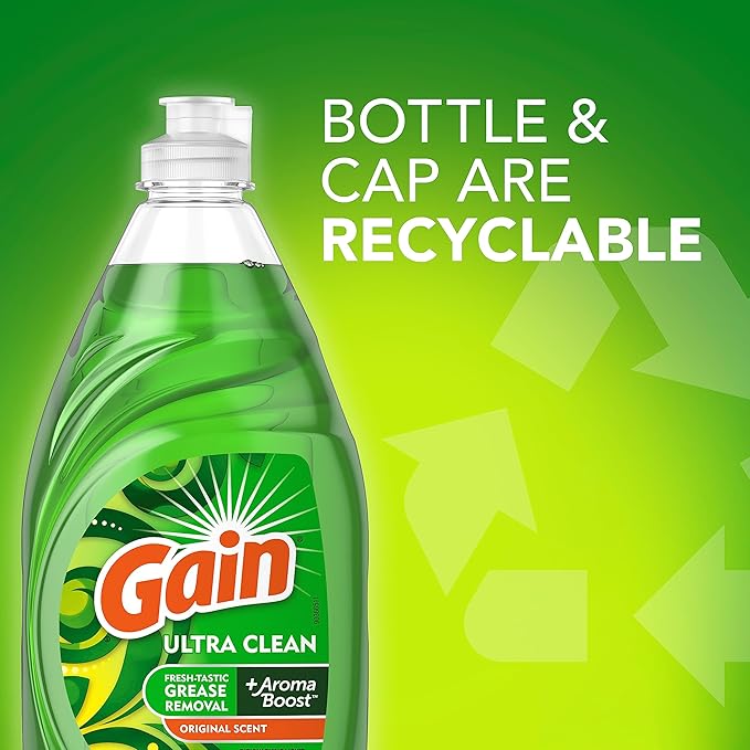 Gain Ultra Dishwashing Liquid Dish Soap, Original Scent, 38 fl oz