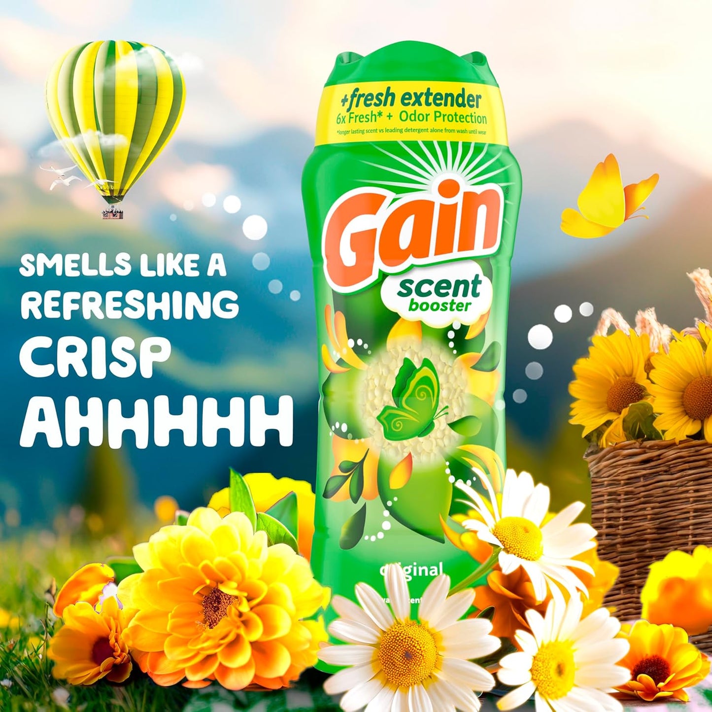 Gain Fireworks In-Wash Scent Booster Beads, Original, 24 oz, Laundry Scent Boosters, Gain Scent Booster Beads, Odor Eliminator