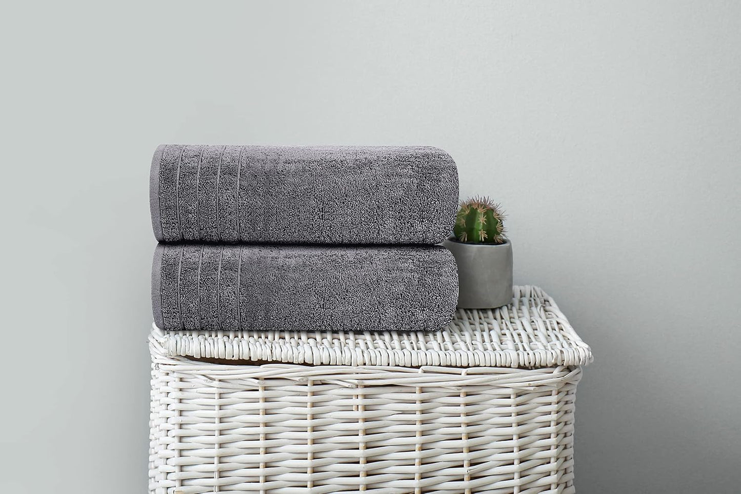 Tens Towels Pack of 4 Extra Large Bath Towels 30 x 60 Inches, 100% Cotton, Larger & Lighter Weight, Quicker to Dry, Super Soft and Absorbent, Perfect for Bathroom, Dark Grey
