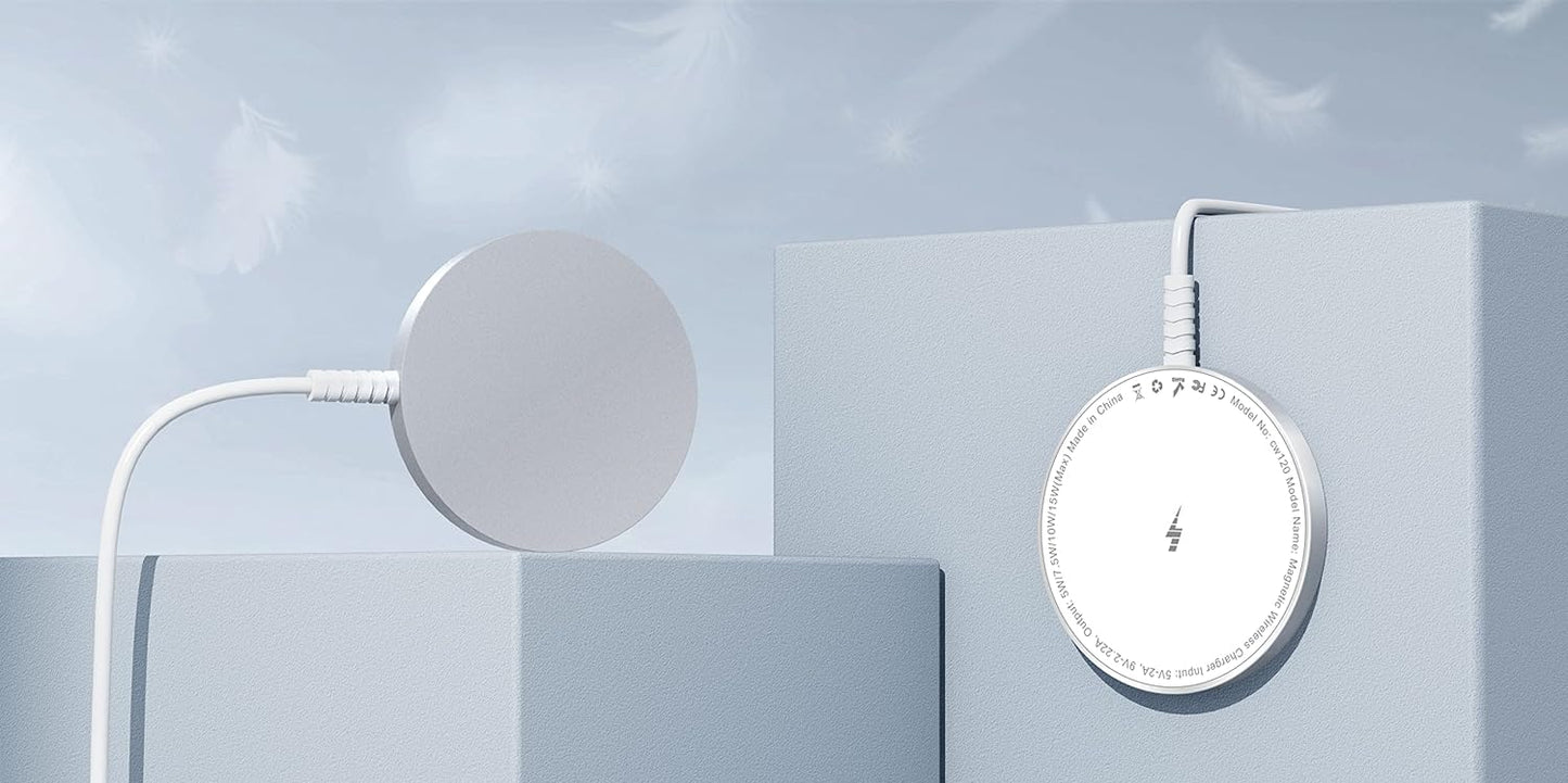 for MagSafe Charger: Magnetic Wireless Charging Pad for iPhone 17 16 15 14 13 12 Series & AirPods 4-2 Pro, Strong Magnet, Aluminum Alloy, USB-C/A Ports, Ultra-Thin & Portable, Ideal for Desk & Bedside