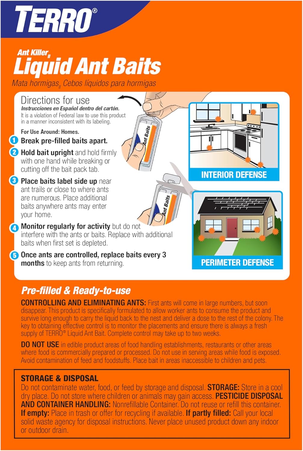 TERRO Ant Killer Bait Stations T300B - Liquid Bait to Eliminate Ants - 12 Count Stations for Effective Indoor Ant Control