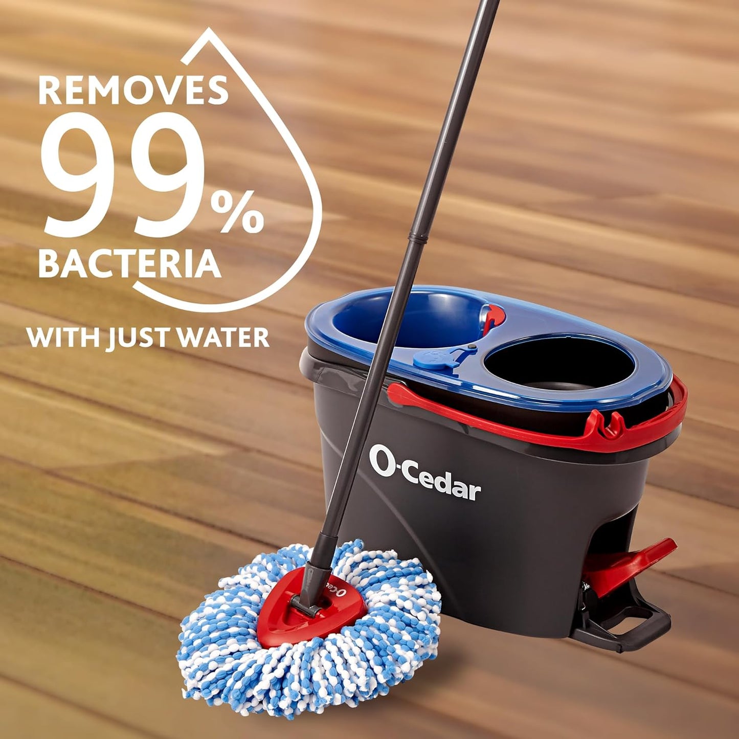 O-Cedar RinseClean Spin Mop & Bucket System | Clean with Clean Water | Removes 99% of Bacteria