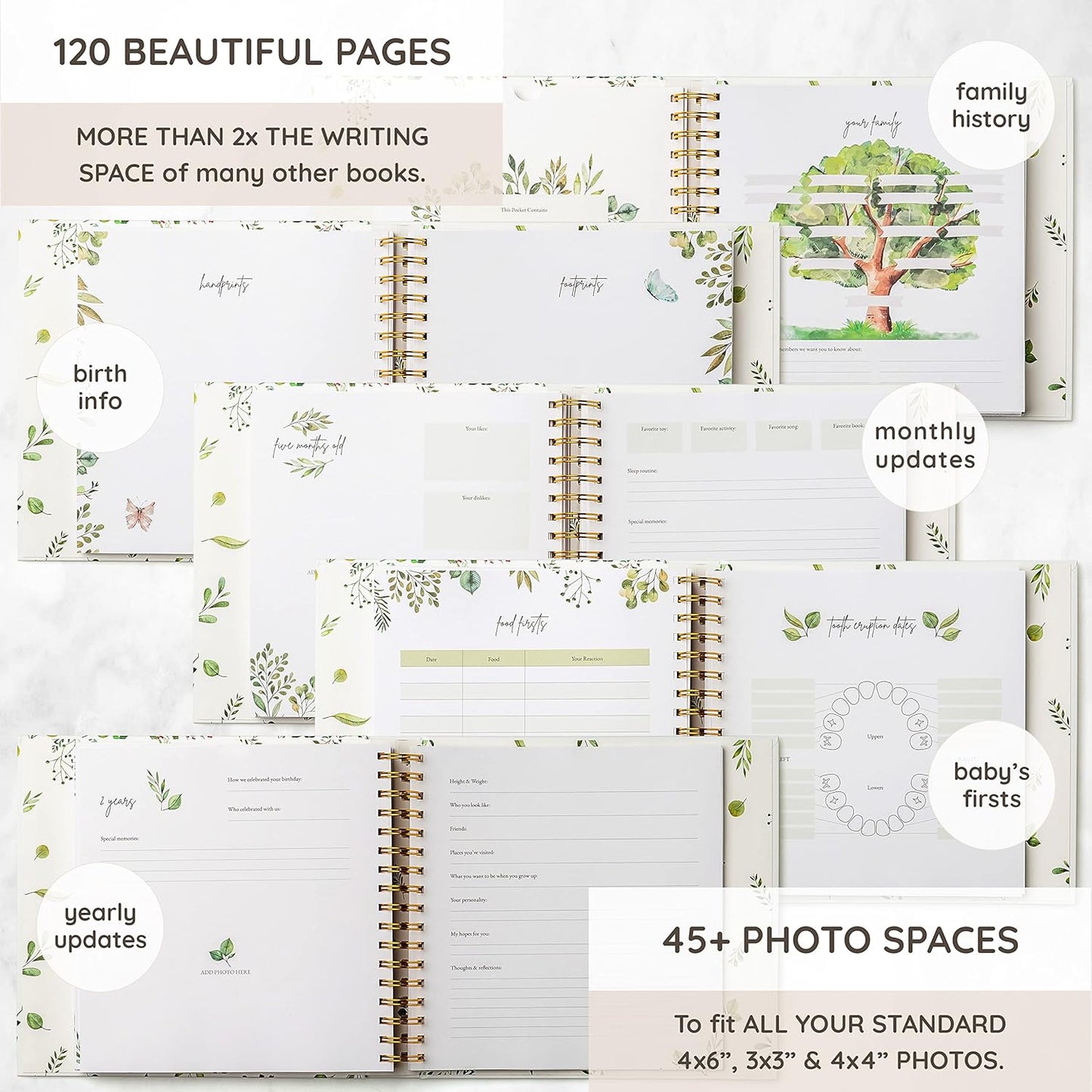 Keepsake Memory Book for Baby Boy or Girl Timeless First 5 Year Baby Book A Milestone Book to Record Every Event from Birth to Age 5 Gender Neutral Journal Scrapbook Photo Album