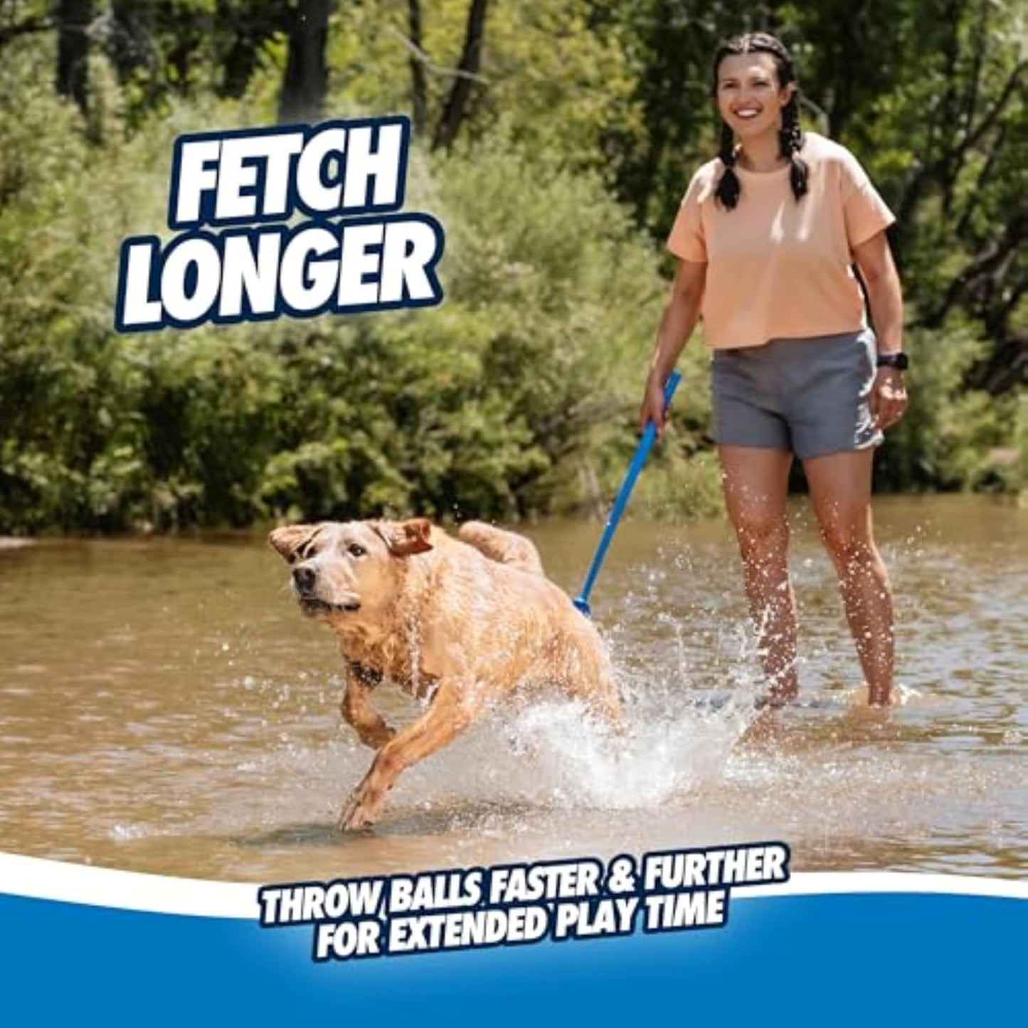 Chuckit! Dog Ball Launcher - Sport 12" with Medium (2.5"), Dog Fetch Ball Thrower, For Dogs 20-60 Pounds, Made in USA