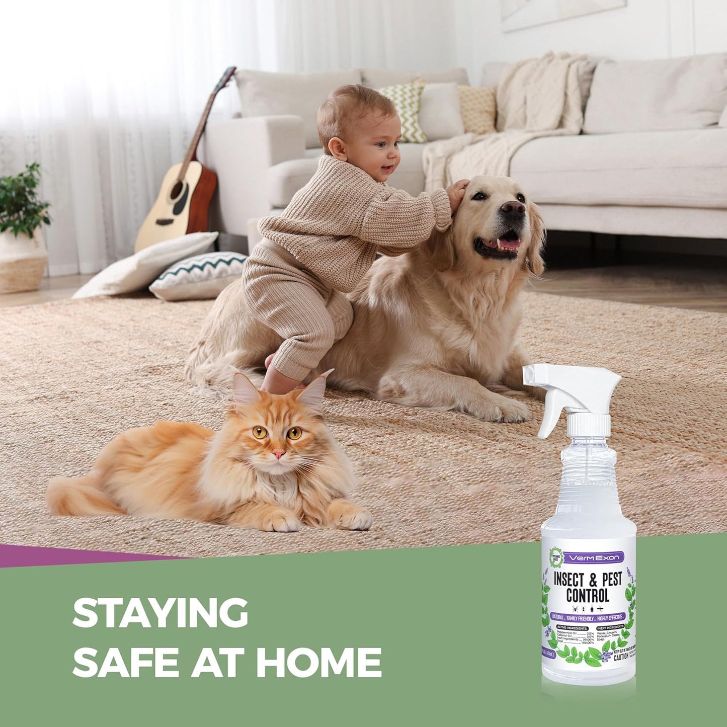 Peppermint Oil Insect & Pest Control Spray – 16oz Natural Plant-Based Bug Killer for Spiders, Ants, Flies, and Other Insects, Safe for Home & Kitchen Use