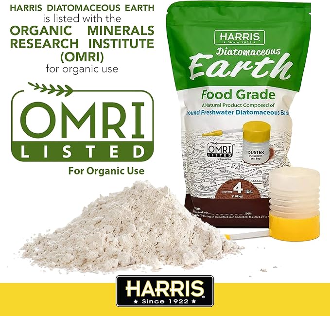 HARRIS Diatomaceous Earth Food Grade, 4lb with Powder Duster Included in The Bag