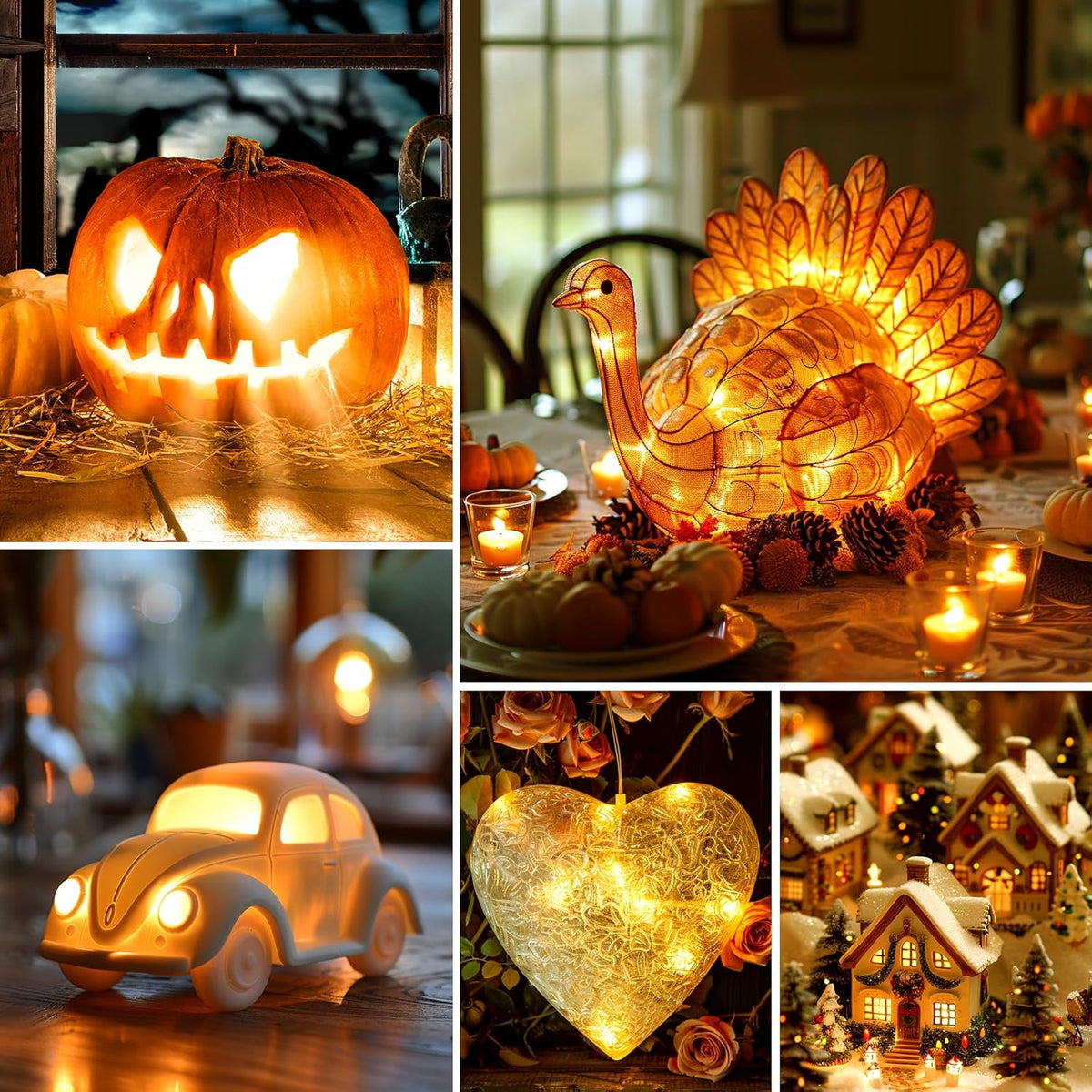 Brightown Accessory Cord with LED Bulb - 6ft Cord with On/Off Switch for Night Lights, Halloween Pumpkin, Blow Mold, Christmas Village House, Holiday Ceramic Trees, Craft Projects, 2 Pack