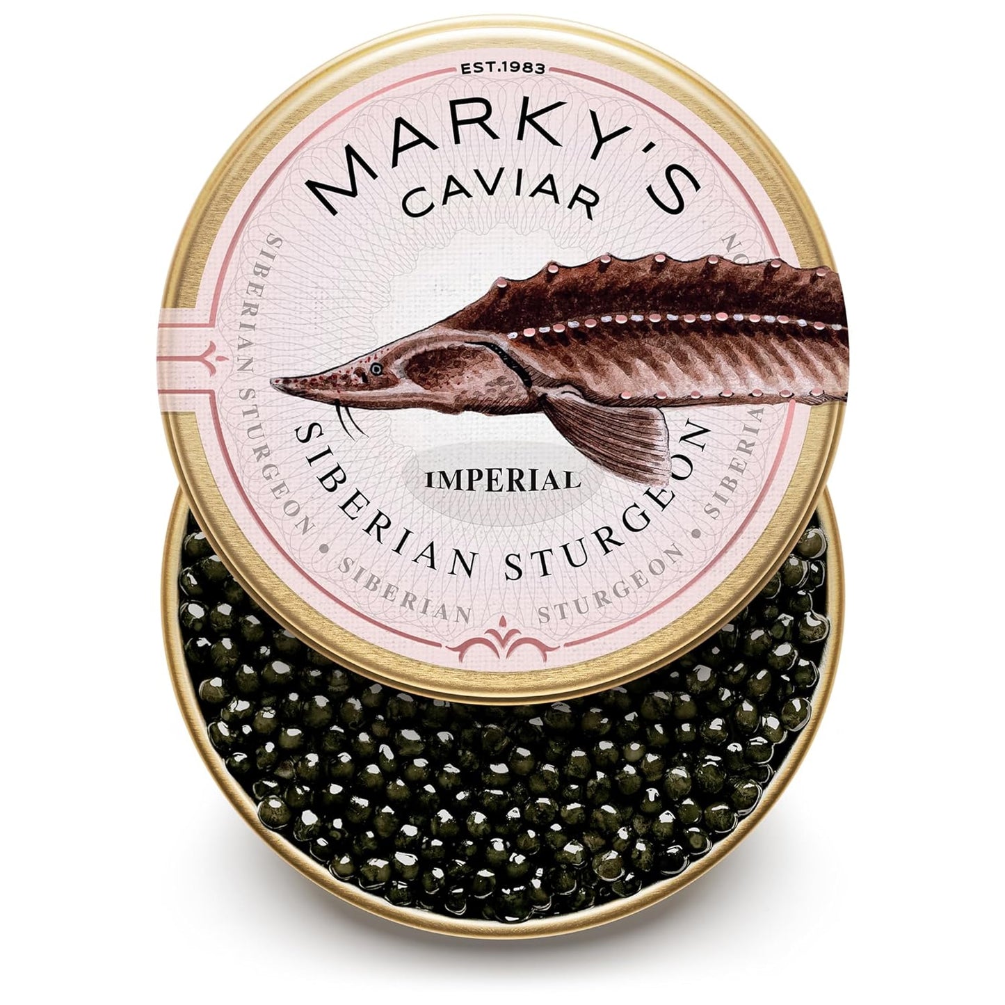 MARKY'S Baerri Siberian Sturgeon Black Caviar from Italy – 1 oz / 28 g – Malossol Ossetra Black Roe - GUARANTEED OVERNIGHT