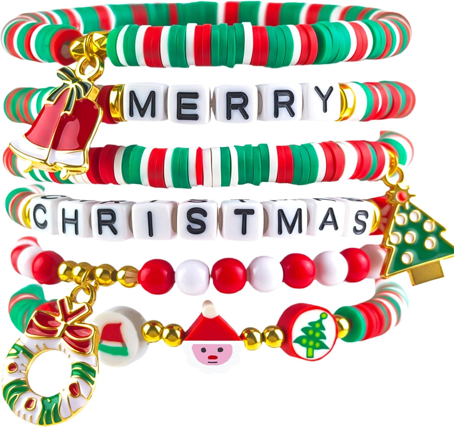 OHOME Stocking Stuffers - 6 Pack Bracelets for Teen Girls Women | Christmas Gifts for Teens Men Adults - Christmas Decorations Accessories Shirts Outfits | Xmas Sweater Dresses for Girls 2025