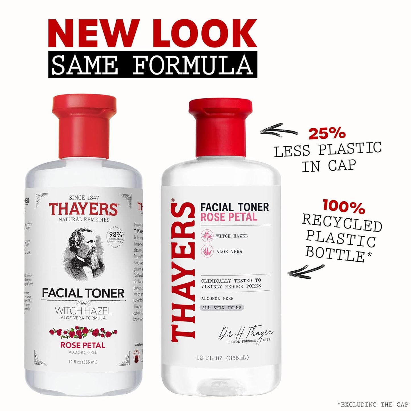 THAYERS Alcohol-Free Rose Petal Witch Hazel Facial Toner for Glowing Skin, Soothing, Hydrating, Refreshing Toner for All Skin Types, 12oz (Packaging May Vary)