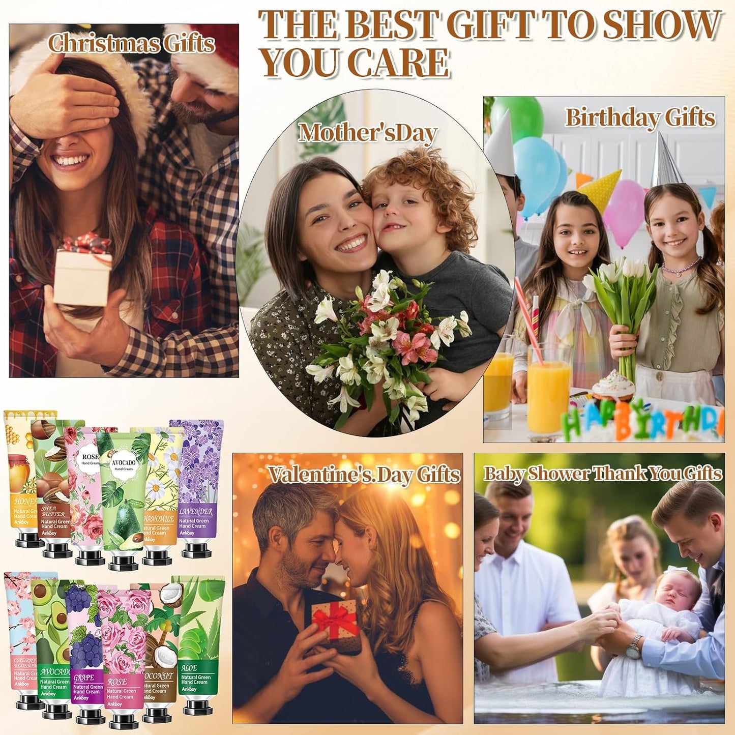 12 Pack Hand Cream for Dry Cracked Hands,Valentines Day Gifts for Her,Galentines Gifts for Women, Natural Hand Lotion Travel Size,Mini Lotion Gifts for Teacher