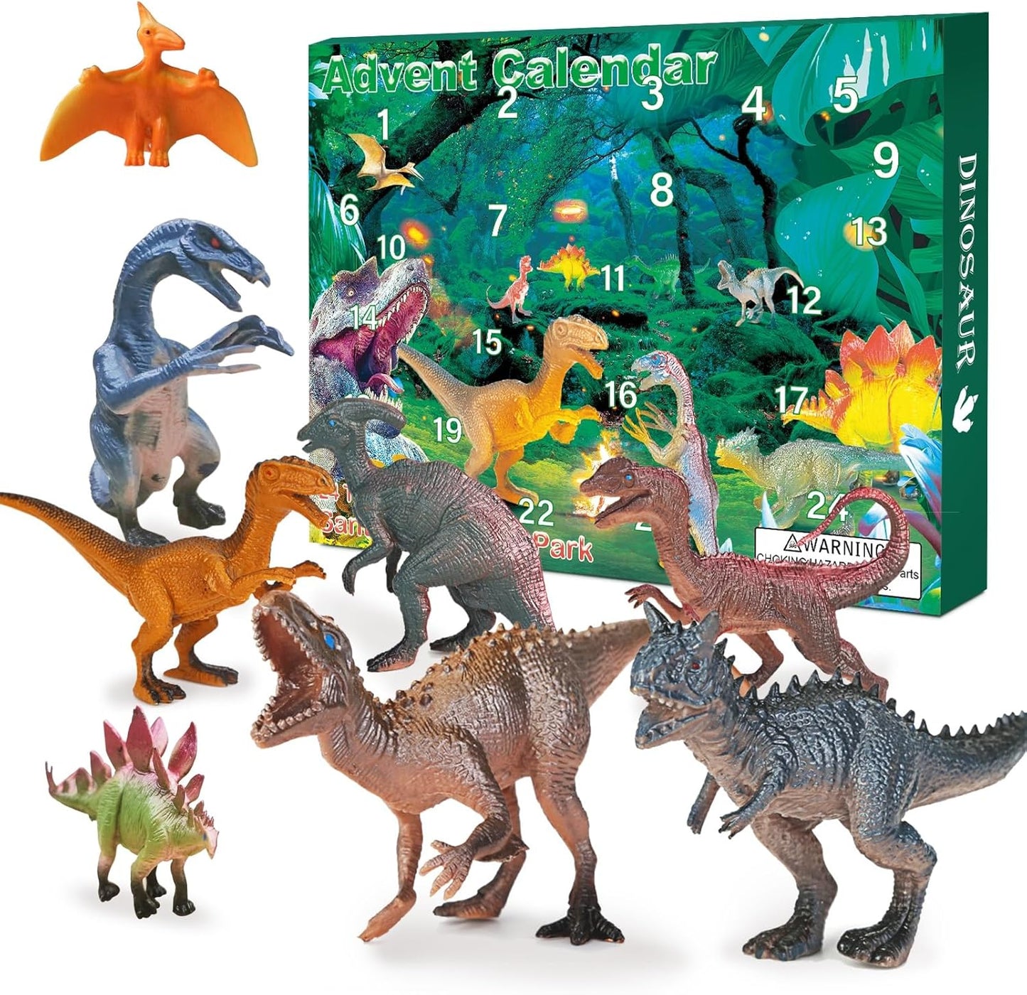 Christmas Advent Calendar 2025 Realistic Dinosaur Figurine Décor Xmas 24 Days Countdown Calendar Christmas Gift For Boys and Girls