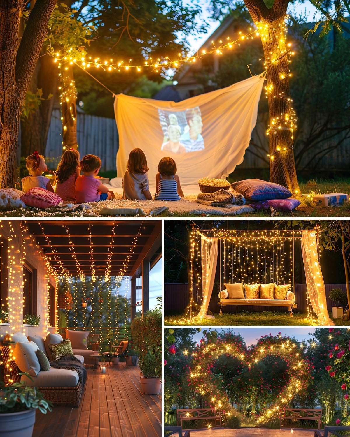 Brightown Outdoor Waterproof, 9.8Ft 120 LED String Lights, 8 Modes Firecracker Fairy Lights for Patio Balcony Wedding Christmas Decor (Warm White)