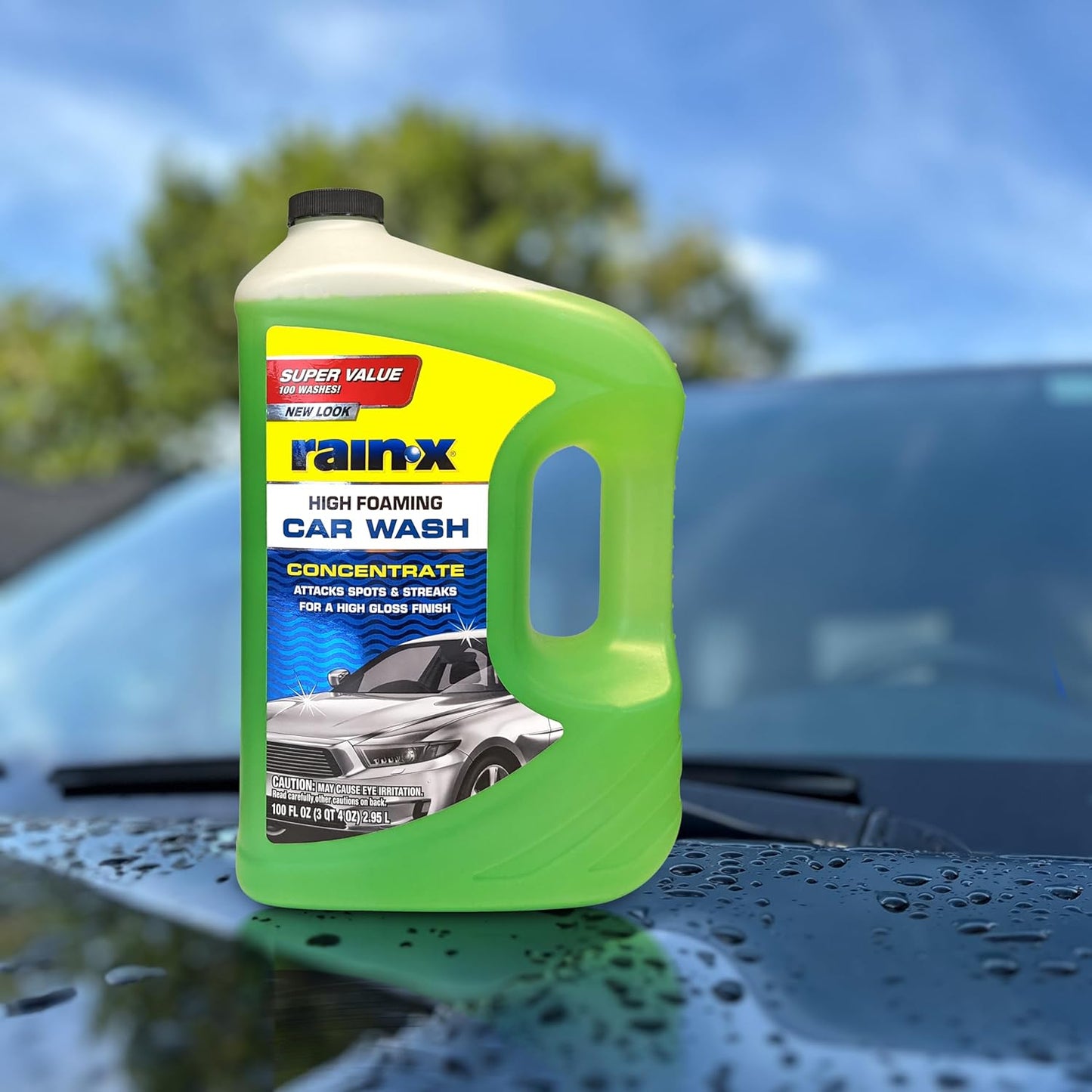 Rain-X 620191 Foaming Car Wash - 100 fl oz. High-Foaming, Concentrated Formula for Greater Cleaning Action, Safely Lifting Dirt, Grime and Residues for an Exceptional Clean