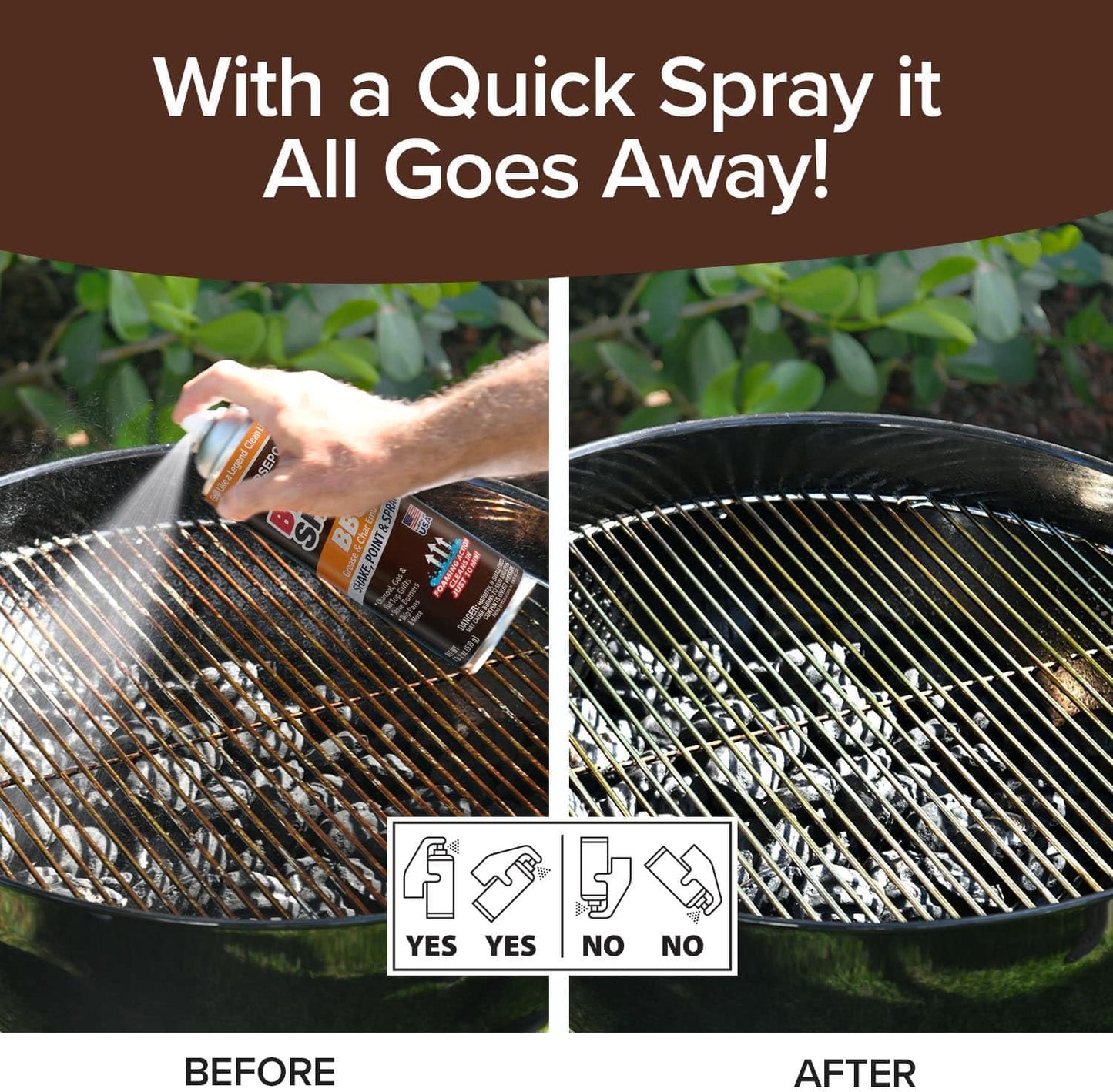 Horsepower Bull Shot BBQ Grill Cleaner, Super-Concentrated, Foaming Action Cleans in Just 10 Min, AS SEEN ON TV, Made in the USA, Emulsifies Grease and Char on Charcoal, Gas, Flat Top Grills & More
