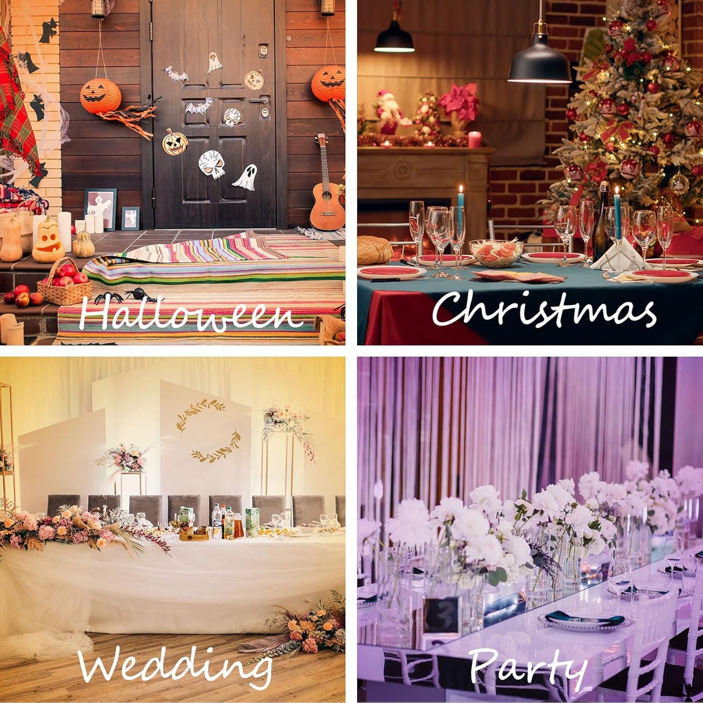 3 Metal Candelabra – Candlesticks Holder for Formal Events, Wedding, Church, Holiday Décor, Halloween – Taper Candle Holder Stand Centerpiece Elegant Decoration Piece for Table,Pure Black