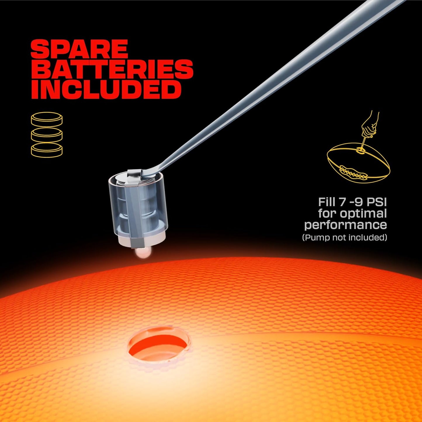 Light Up Football - Glow in the Dark Ball - NO 6 - Boys Gifts - Outdoor Sports, Birthday Gifts for Boys 8-15+ Year Old - Kids Teenage Youth Gift Ideas - Boy Toys Stuff Ages 8 9 10 11 12 13 14 15