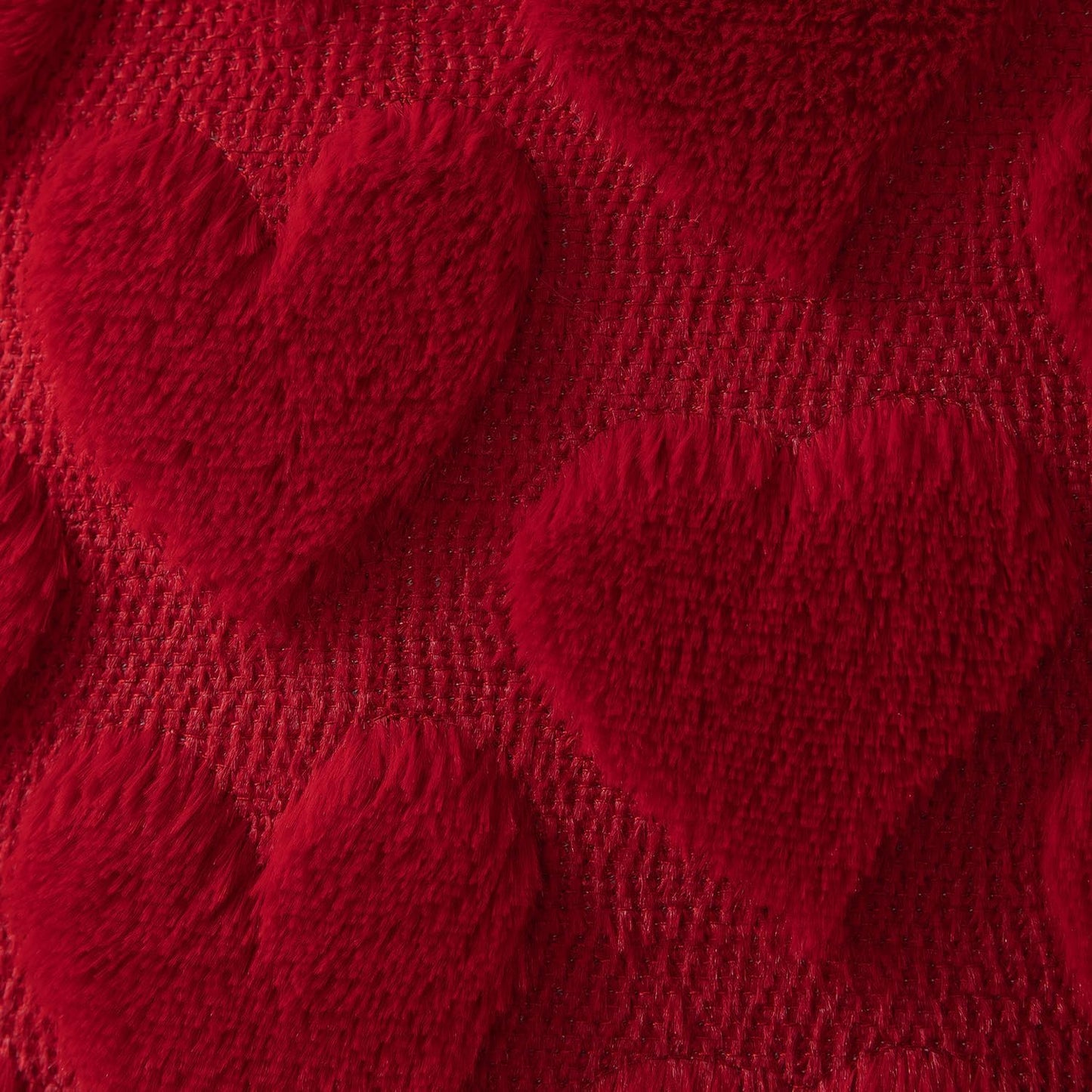 DFXSZ Valentines Pillow Covers 18x18 inch Set of 2 Valentines Day Decoration Red Heart Soft Plush Faux Fur Jacquard Throw Pillows for Bedroom Sofa Holiday Festivals Home Decor PTK017A18