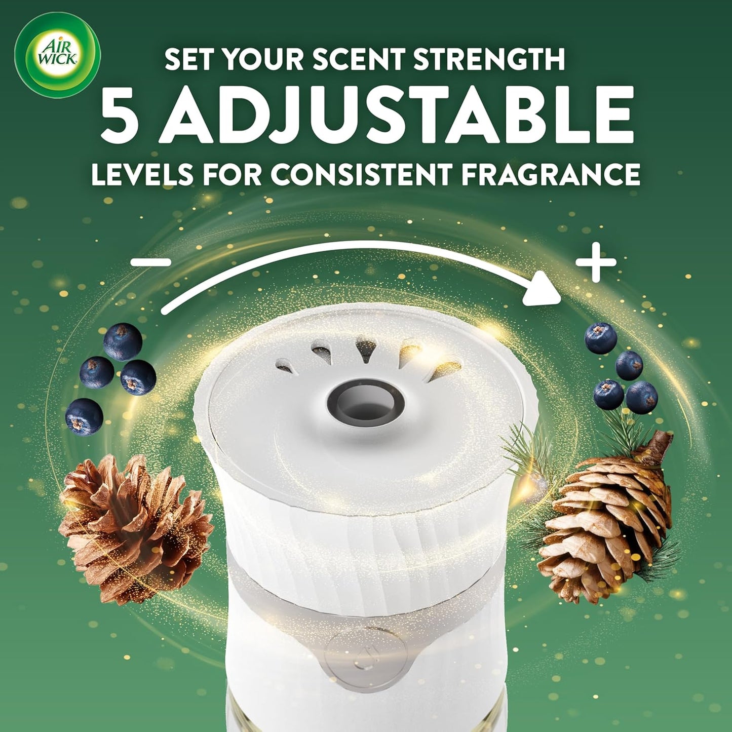 Air Wick Plug in Scented Oil Refill, 5 ct, Fresh Pine and Juniper, Air Freshener, Essential Oils, Fall Scent, Fall decor