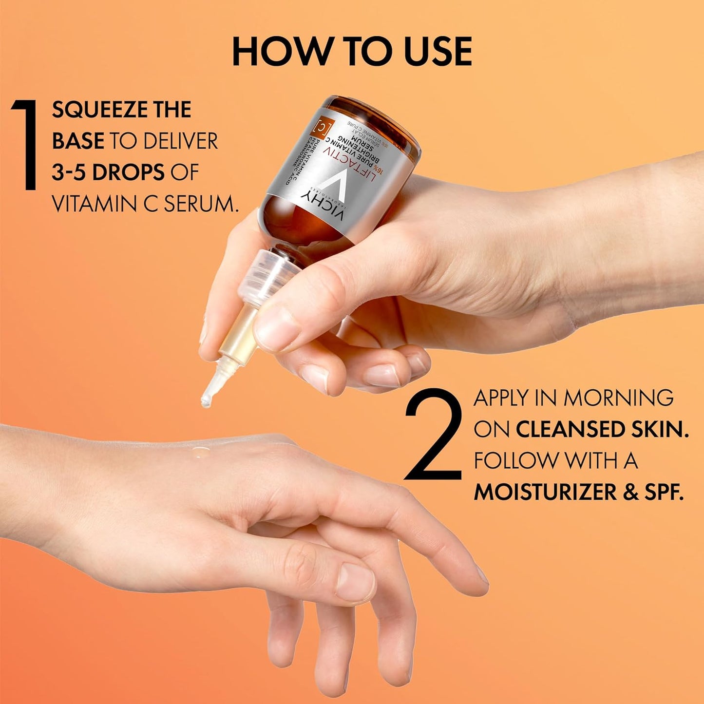 Vichy LiftActiv Vitamin C Serum For Face, Brightening Serum With Pure Vitamin C + Hyaluronic Acid + Vitamin E, Reduces Fine Lines, Smooths Skin Texture, Improves Radiance, Anti Aging