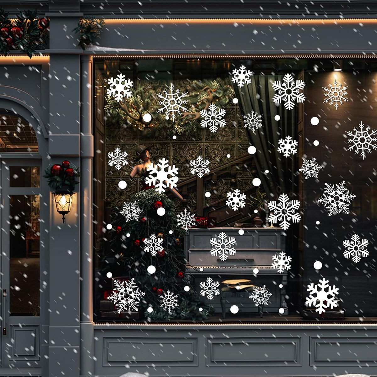 360Pcs Snowflake Christmas Window Clings, Static Christmas Window Stickers Creative White Decorations Winter Xmas Decals Party Supplies(8-Sheet)