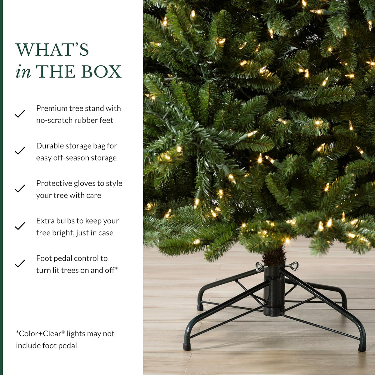 Balsam Hill 4.5ft Pre-Lit Classic Blue Spruce - Artificial Christmas Tree with 300 Clear Incandescent Lights, Easy Plug Technology, Premium Stand & Storage Bag for Indoor Holiday Decorating