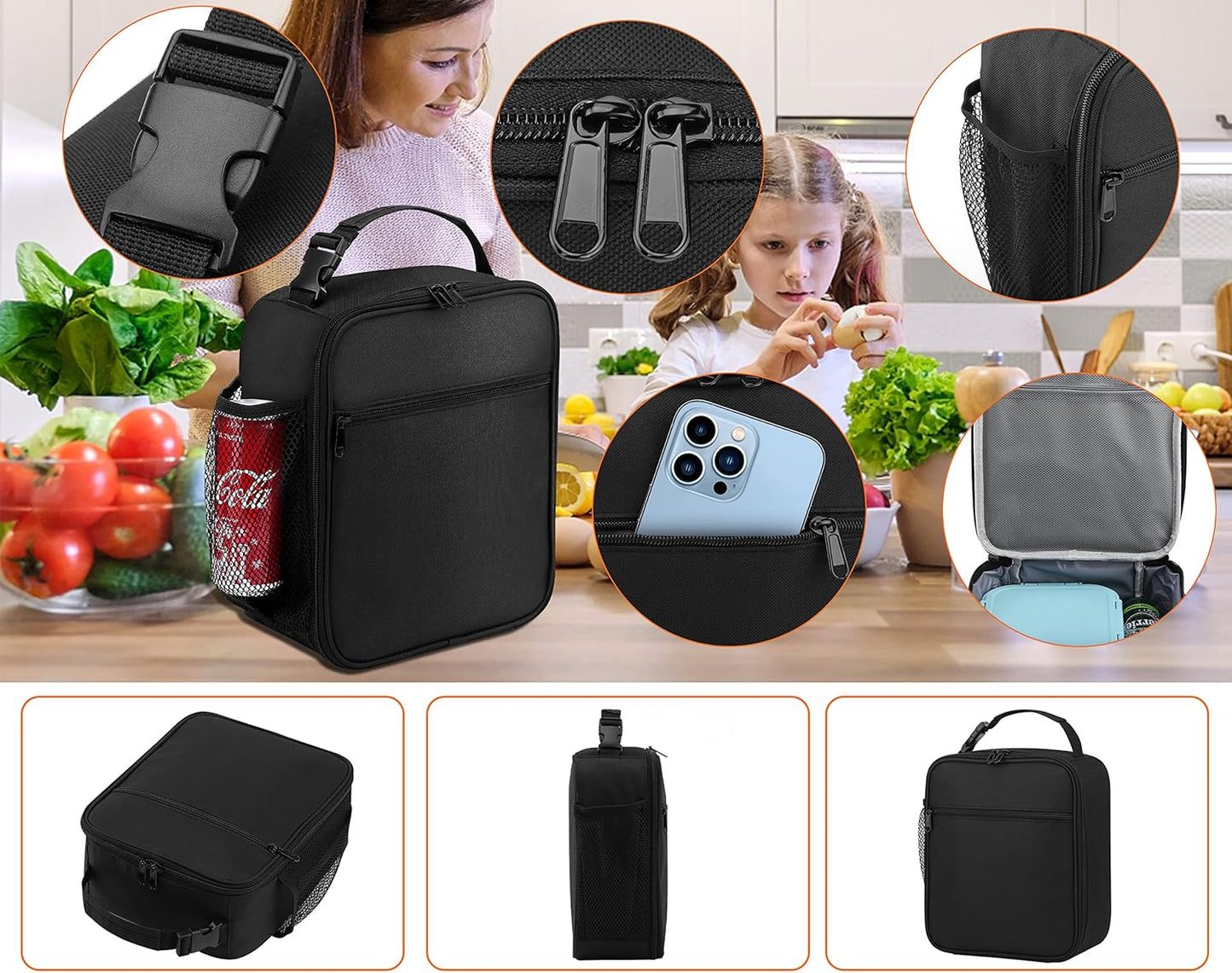 Lunch Box for Men - Reusable Lunch Bag Men Adult Women- Insulated Small LunchBox